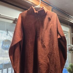 Eddie Bauer Womans Orange Zip-Up Fleece